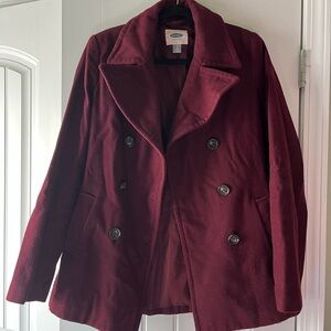 Old Navy Deep Red Peacoat